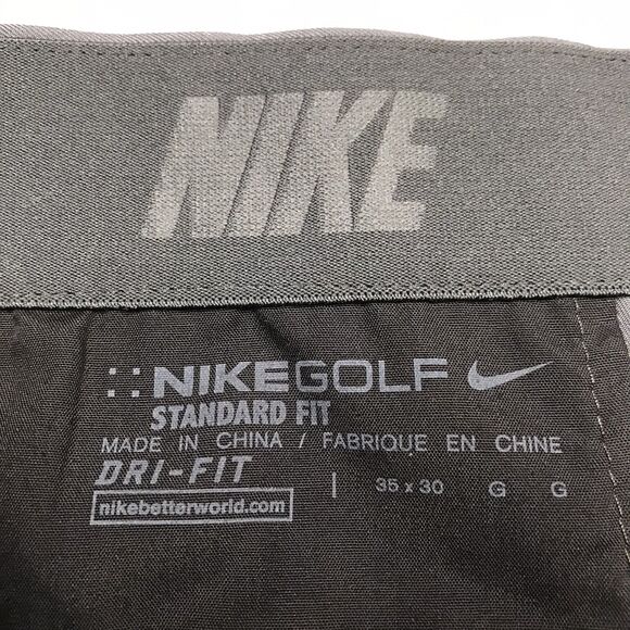 NIKE Golf Pants Men 35x28 (35/30 tag) Gray Standard Dri Fit Chino Performance - Picture 6 of 14